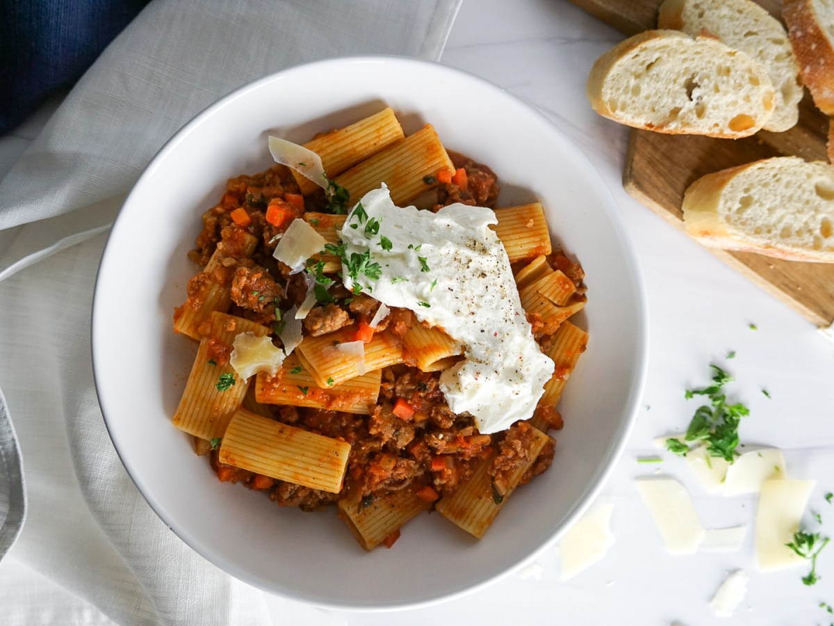 Italian Turkey Rigatoni topped with Whipped&nbsp;Ricotta
