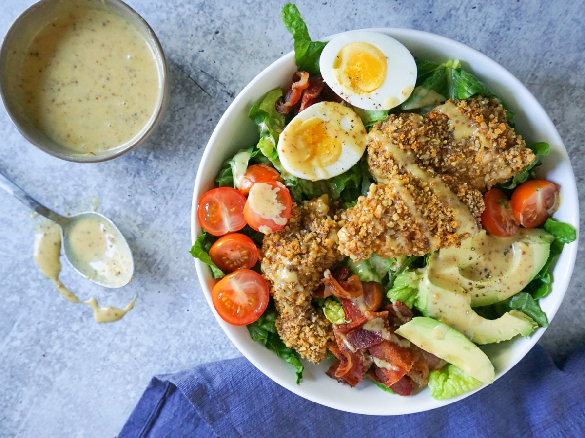 Cobb Salad with Walnut Crusted Tenders and Honey Mustard&nbsp;Dressing